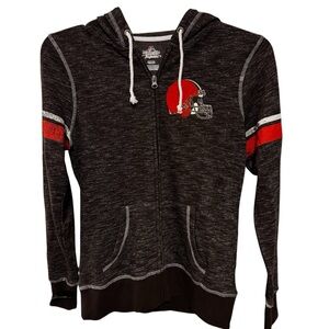 NFL Majestic Cleveland Browns Full Front Zipper Hoodie - Size Small
